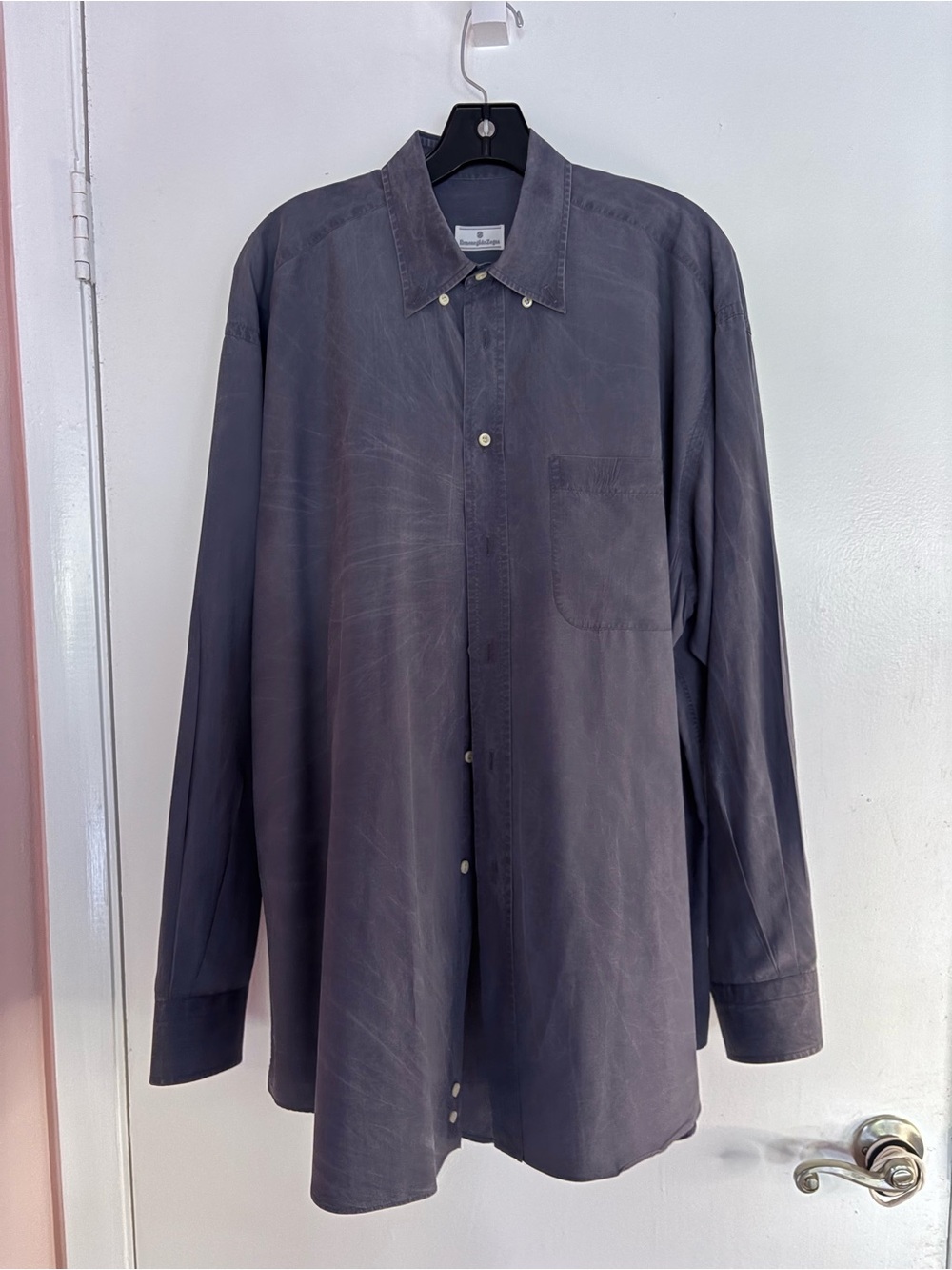 Ermenegildo Zegna Men's Button-Down Shirt - Charcoal